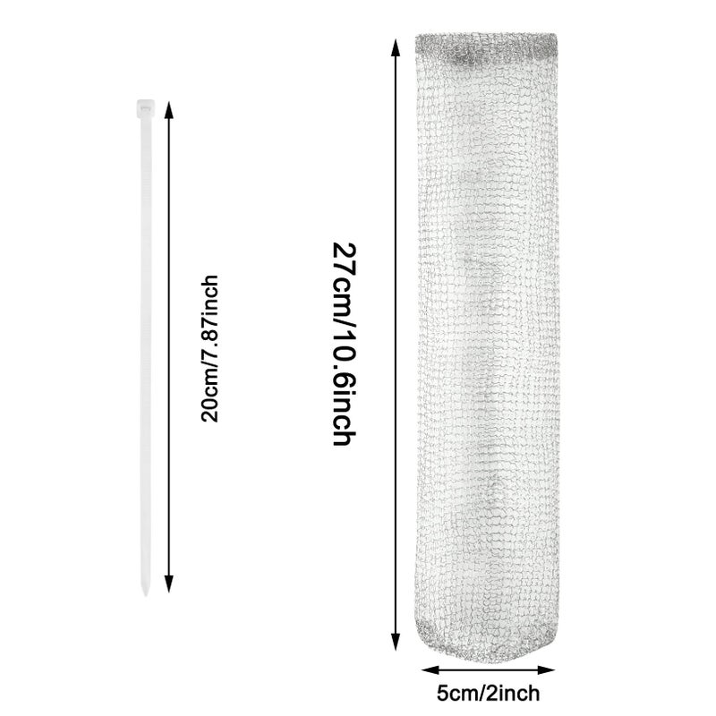 suoundey 24 Pieces Lint Traps Washing Machine Stainless Steel Lint Snare Traps Laundry Mesh Washer Hose Filter with 24 Pcs Cable Ties - Image 5